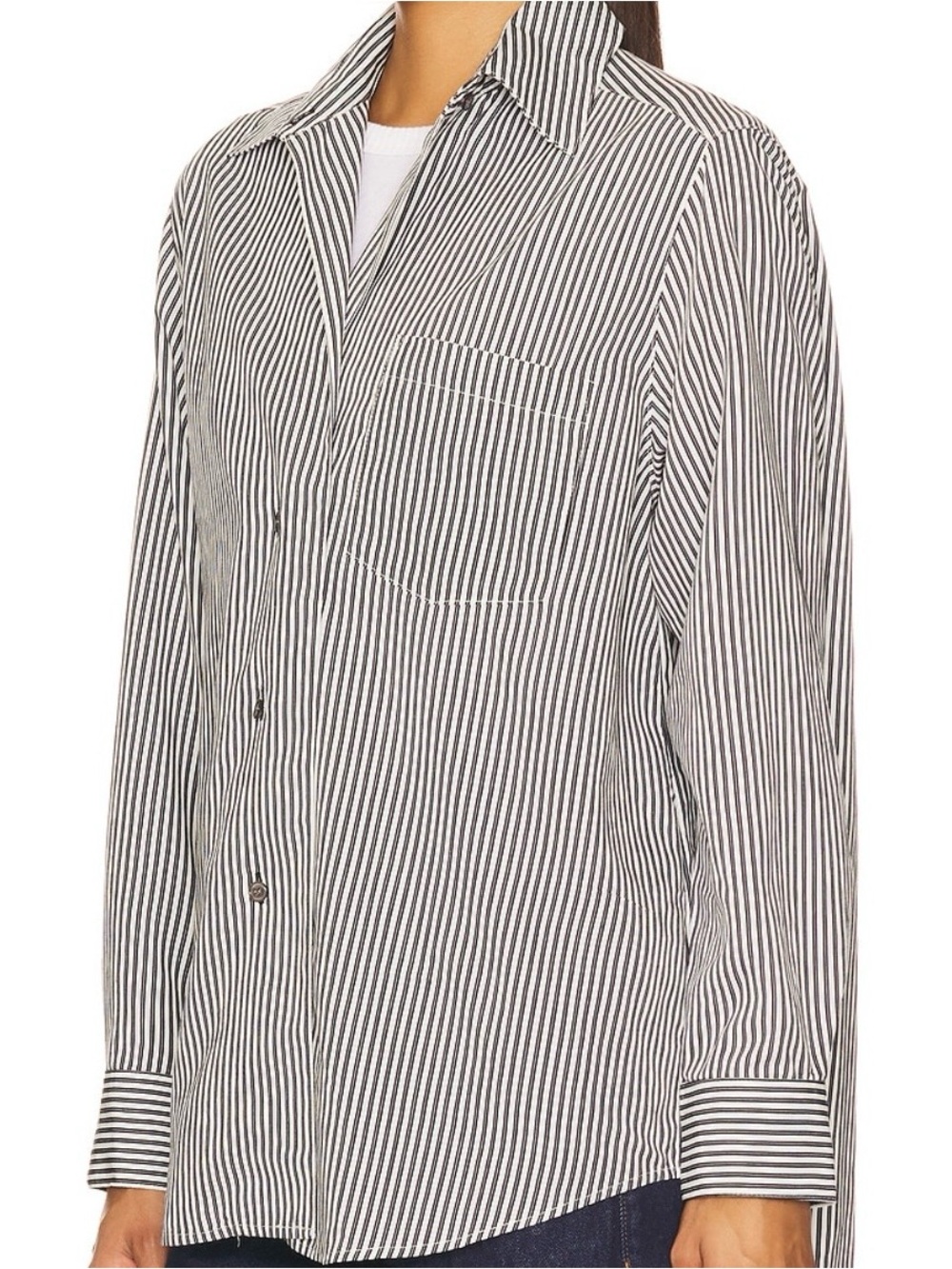 Striped Button-Down Agolde Aris Shirt— Black & White Women’s XS NWT